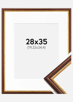 Ramme Horndal Brun 28x35 cm - Passepartout Hvid 8x10 inches