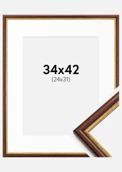 Ramme Horndal Brun 34x42 cm - Passepartout Hvid 25x32 cm