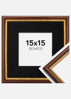 Ramme Horndal Brun 15x15 cm - Passepartout Sort 9x9 cm