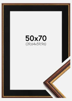 Ramme Horndal Brun 50x70 cm - Passepartout Sort 16x24 inches