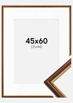 Ramme Horndal Brun 45x60 cm - Passepartout Hvid 32x45 cm