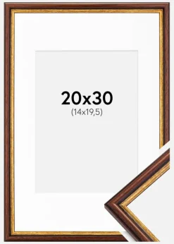 Ramme Horndal Brun 20x30 cm - Passepartout Hvid 15x21 cm (A5)