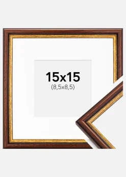 Ramme Horndal Brun 15x15 cm - Passepartout Hvid 9x9 cm