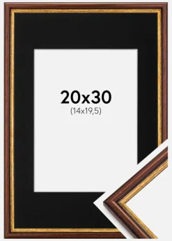 Ramme Horndal Brun 20x30 cm - Passepartout Sort 15x21 cm (A5)