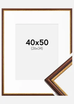 Ramme Horndal Brun 40x50 cm - Passepartout Hvid 27x35 cm
