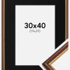 Ramme Horndal Brun 30x40 cm - Passepartout Sort 20x30 cm