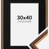 Ramme Horndal Brun 30x40 cm - Passepartout Sort 8x12 inches