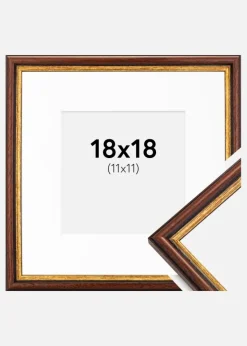 Ramme Horndal Brun 18x18 cm - Passepartout Hvid 12x12 cm