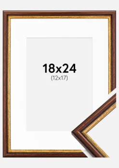 Ramme Horndal Brun 18x24 cm - Passepartout Hvid 13x18 cm