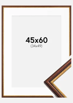Ramme Horndal Brun 45x60 cm - Passepartout Hvid 35x50 cm