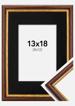 Ramme Horndal Brun 13x18 cm - Passepartout Sort 9x13 cm