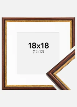 Ramme Horndal Brun 18x18 cm - Passepartout Hvid 13x13 cm