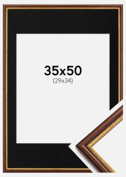 Ramme Horndal Brun 35x50 cm - Passepartout Sort 30x35 cm