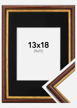 Ramme Horndal Brun 13x18 cm - Passepartout Sort 10x12 cm
