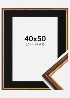 Ramme Horndal Brun 40x50 cm - Passepartout Sort 29,7x42 cm (A3)