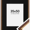 Ramme Horndal Brun 35x50 cm - Passepartout Sort 9x12 inches