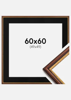 Ramme Horndal Brun 60x60 cm - Passepartout Sort 50x50 cm