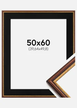 Ramme Horndal Brun 50x60 cm - Passepartout Sort 16x20 inches