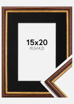 Ramme Horndal Brun 15x20 cm - Passepartout Sort 4x6 inches
