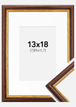 Ramme Horndal Brun 13x18 cm - Passepartout Hvid 3,5x5 inches
