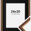 Ramme Horndal Brun 24x30 cm - Passepartout Sort 7x9 inches