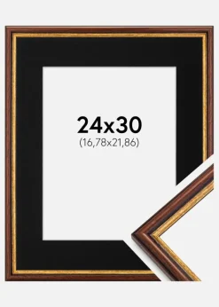 Ramme Horndal Brun 24x30 cm - Passepartout Sort 7x9 inches