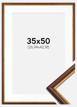 Ramme Horndal Brun 35x50 cm - Passepartout Hvid 11x17 inches