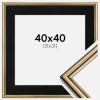 Ramme Horndal Guld 40x40 cm - Passepartout Sort 32x32 cm
