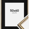 Ramme Horndal Guld 50x60 cm - Passepartout Sort 37x46 cm