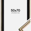 Ramme Horndal Guld 50x70 cm - Passepartout Sort 42x59,4 cm (A2)