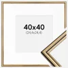 Ramme Horndal Guld 40x40 cm - Passepartout Hvid 10x10 inches