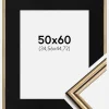 Ramme Horndal Guld 50x60 cm - Passepartout Sort 14x18 inches