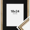 Ramme Horndal Guld 18x24 cm - Passepartout Sort 13x17 cm