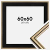 Ramme Horndal Guld 60x60 cm - Passepartout Sort 50x50 cm