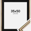 Ramme Horndal Guld 35x50 cm - Passepartout Sort 30x35 cm
