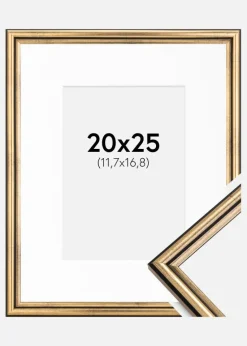 Ramme Horndal Guld 20x25 cm - Passepartout Hvid 5x7 inches