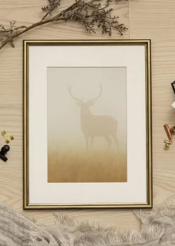 Ramme Horndal Guld 20x25 cm - Passepartout Hvid 5x7 inches