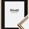 Ramme Horndal Guld 50x60 cm - Passepartout Sort 15x20 inches