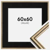 Ramme Horndal Guld 60x60 cm - Passepartout Sort 45x45 cm