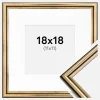 Ramme Horndal Guld 18x18 cm - Passepartout Hvid 12x12 cm