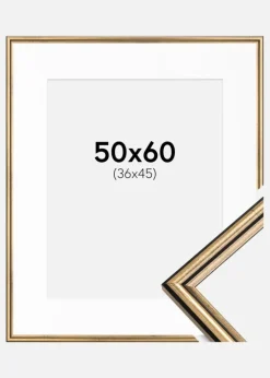 Ramme Horndal Guld 50x60 cm - Passepartout Hvid 37x46 cm