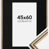 Ramme Horndal Guld 45x60 cm - Passepartout Sort 12x18 inches