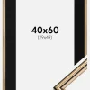 Ramme Horndal Guld 40x60 cm - Passepartout Sort 30x50 cm