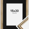 Ramme Horndal Guld 15x20 cm - Passepartout Sort 11x15 cm