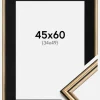 Ramme Horndal Guld 45x60 cm - Passepartout Sort 35x50 cm