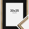 Ramme Horndal Guld 20x25 cm - Passepartout Sort 15x20 cm