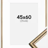 Ramme Horndal Guld 45x60 cm - Passepartout Hvid 30x45 cm