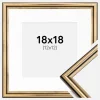 Ramme Horndal Guld 18x18 cm - Passepartout Hvid 13x13 cm