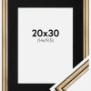 Ramme Horndal Guld 20x30 cm - Passepartout Sort 15x21 cm (A5)