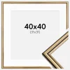 Ramme Horndal Guld 40x40 cm - Passepartout Hvid 32x32 cm